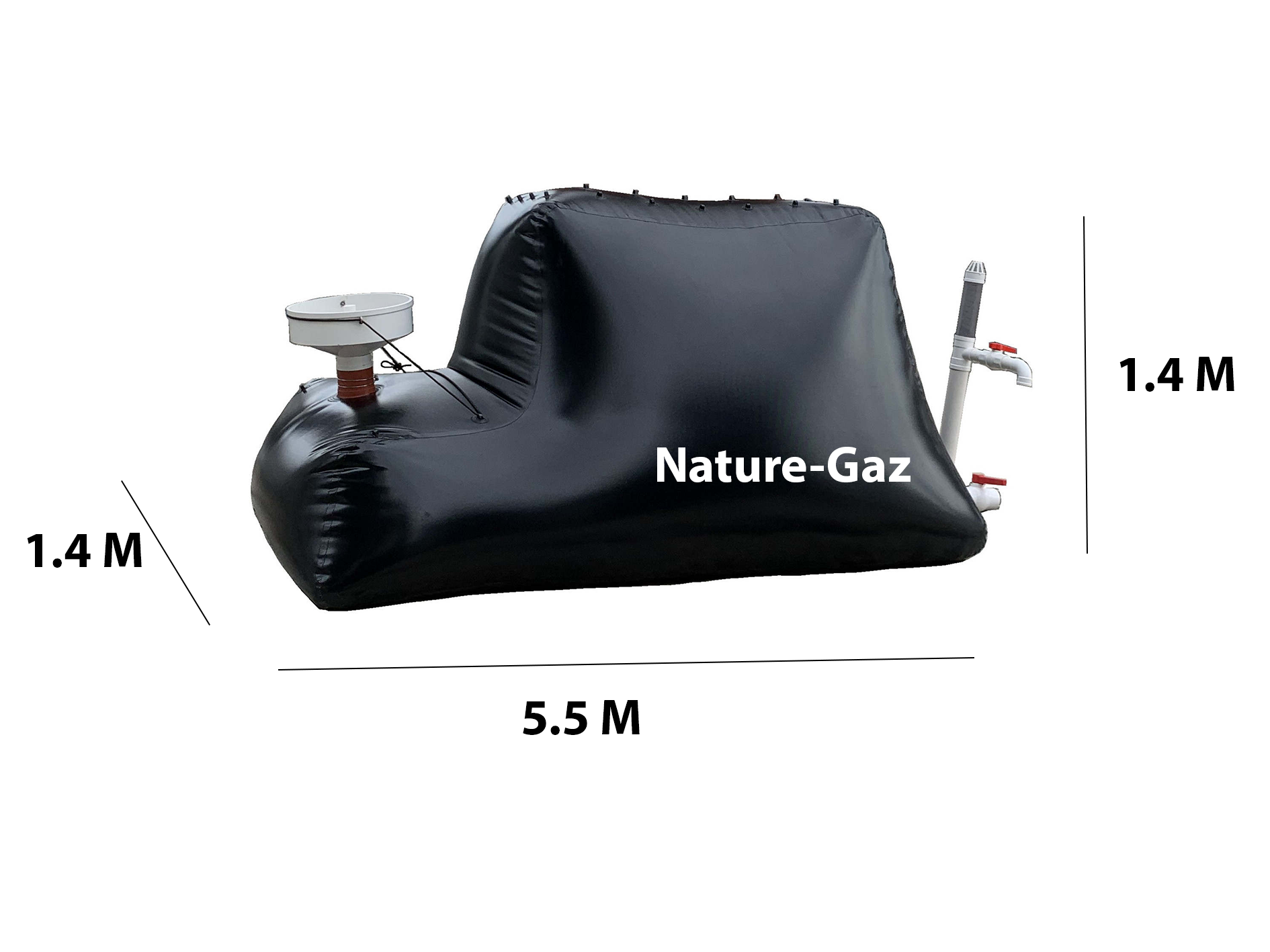 Méthaniseur domestique  Nature gaz 10 m3 avec réchaud, production de biogaz. Biodigesteur